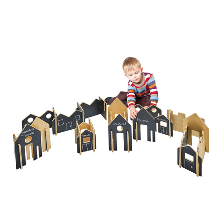 The Freckled Frog The Happy Architect, Wooden Building Set, Create-N-Play, 28 Pieces FF450